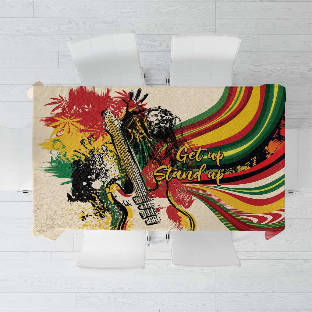 Reggae Soul B.Marley Grungy Tablecloth Get Up Stand Up - Wonder Print Shop