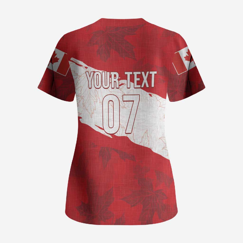 Canada WC2026 Soccer Custom Scrub Top Les Rouges