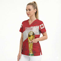 Canada WC2026 Soccer Custom Scrub Top Les Rouges