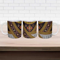 Cameroon Bamenda Toghu Inspired Ceramic Mug Classic Motifs