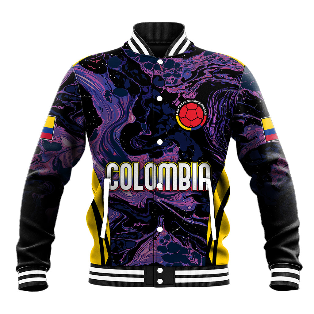 Personalised Colombia Football Baseball Jacket World Cup 2023 Cano Cristales River Style LT7 - Wonder Print Shop