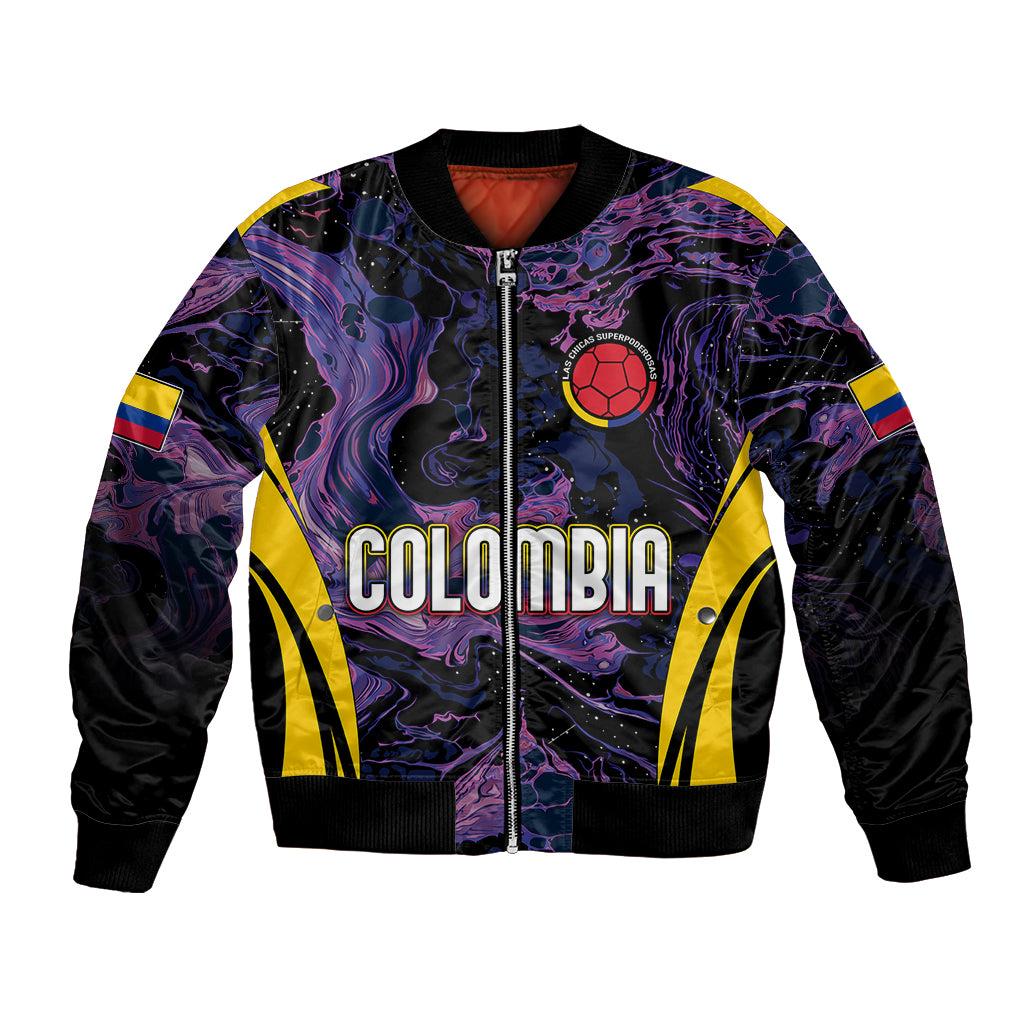 Personalised Colombia Football Bomber Jacket World Cup 2023 Cano Cristales River Style LT7 - Wonder Print Shop