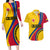 Personalised Colombia Football Couples Matching Long Sleeve Bodycon Dress and Hawaiian Shirt World Cup 2023 Chicas Superpoderosas LT7 - Wonder Print Shop