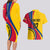 Personalised Colombia Football Couples Matching Long Sleeve Bodycon Dress and Hawaiian Shirt World Cup 2023 Chicas Superpoderosas LT7 - Wonder Print Shop