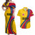 Personalised Colombia Football Couples Matching Off Shoulder Maxi Dress and Hawaiian Shirt World Cup 2023 Chicas Superpoderosas LT7 - Wonder Print Shop