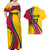 Personalised Colombia Football Couples Matching Off Shoulder Maxi Dress and Hawaiian Shirt World Cup 2023 Chicas Superpoderosas LT7 - Wonder Print Shop