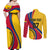 Personalised Colombia Football Couples Matching Off Shoulder Maxi Dress and Long Sleeve Button Shirts World Cup 2023 Chicas Superpoderosas LT7 - Wonder Print Shop