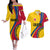 Personalised Colombia Football Couples Matching Off The Shoulder Long Sleeve Dress and Hawaiian Shirt World Cup 2023 Chicas Superpoderosas LT7 - Wonder Print Shop