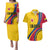 Personalised Colombia Football Couples Matching Puletasi Dress and Hawaiian Shirt World Cup 2023 Chicas Superpoderosas LT7 - Wonder Print Shop