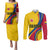 Personalised Colombia Football Couples Matching Puletasi Dress and Long Sleeve Button Shirts World Cup 2023 Chicas Superpoderosas LT7 - Wonder Print Shop