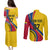 Personalised Colombia Football Couples Matching Puletasi Dress and Long Sleeve Button Shirts World Cup 2023 Chicas Superpoderosas LT7 - Wonder Print Shop