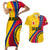 Personalised Colombia Football Couples Matching Short Sleeve Bodycon Dress and Hawaiian Shirt World Cup 2023 Chicas Superpoderosas LT7 - Wonder Print Shop