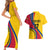 Personalised Colombia Football Couples Matching Short Sleeve Bodycon Dress and Hawaiian Shirt World Cup 2023 Chicas Superpoderosas LT7 - Wonder Print Shop