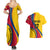 Personalised Colombia Football Couples Matching Summer Maxi Dress and Hawaiian Shirt World Cup 2023 Chicas Superpoderosas LT7 - Wonder Print Shop