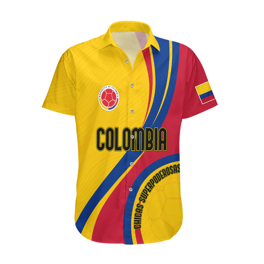 Personalised Colombia Football Hawaiian Shirt World Cup 2023 Chicas Superpoderosas - Wonder Print Shop