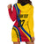 Personalised Colombia Football Hoodie Dress World Cup 2023 Chicas Superpoderosas - Wonder Print Shop