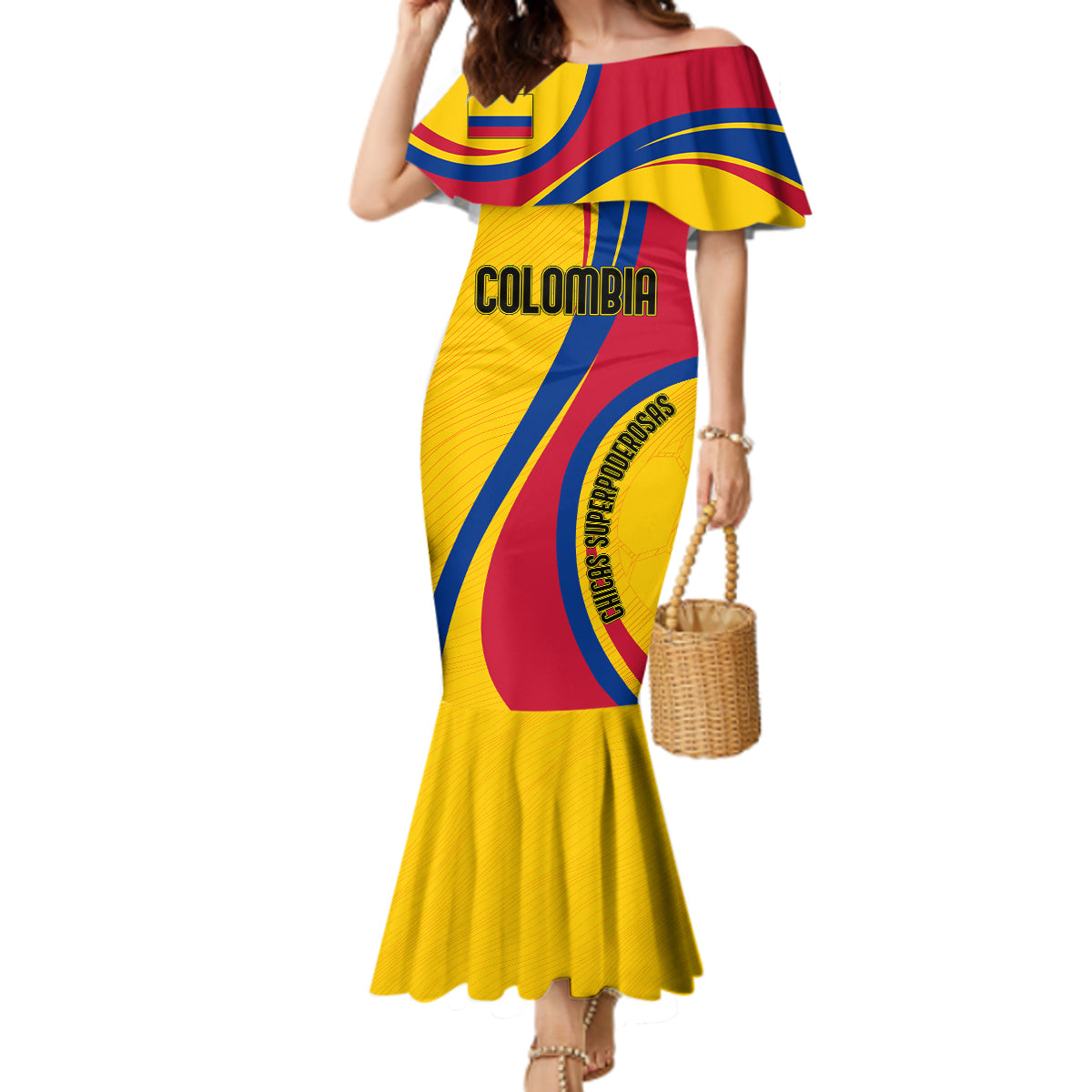 Colombia Football Mermaid Dress World Cup 2023 Chicas Superpoderosas - Wonder Print Shop