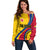 Personalised Colombia Football Off Shoulder Sweater World Cup 2023 Chicas Superpoderosas - Wonder Print Shop