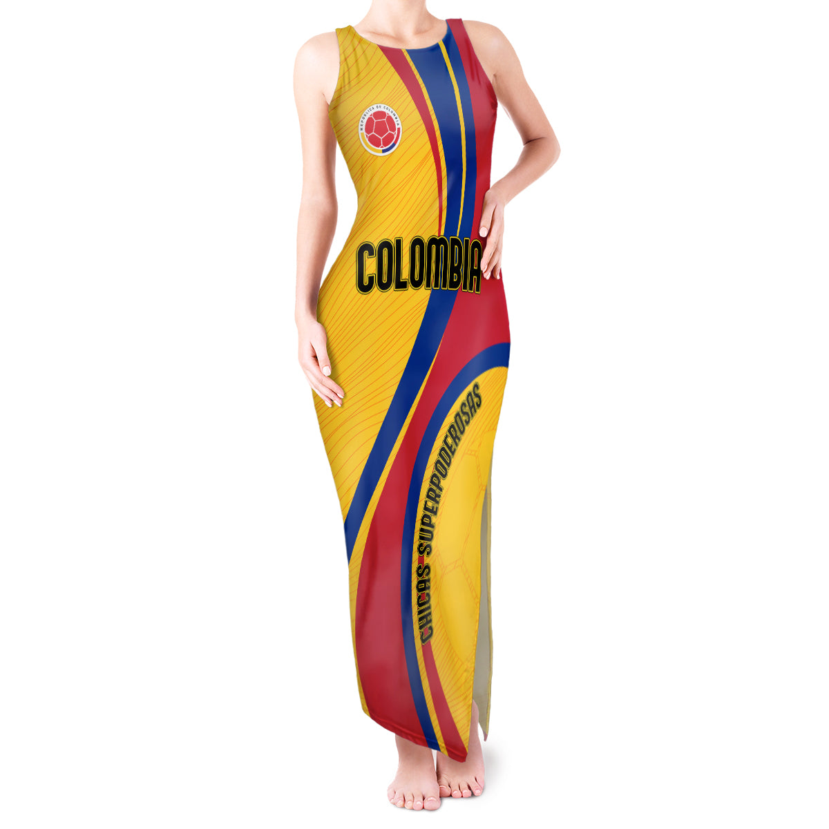 Colombia Football Tank Maxi Dress World Cup 2023 Chicas Superpoderosas - Wonder Print Shop