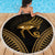 Ancient Egypt Eye of Horus Beach Blanket Gold Intricate Feathers