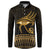 Ancient Egypt Eye of Horus Button Sweatshirt Gold Intricate Feathers