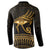 Ancient Egypt Eye of Horus Button Sweatshirt Gold Intricate Feathers