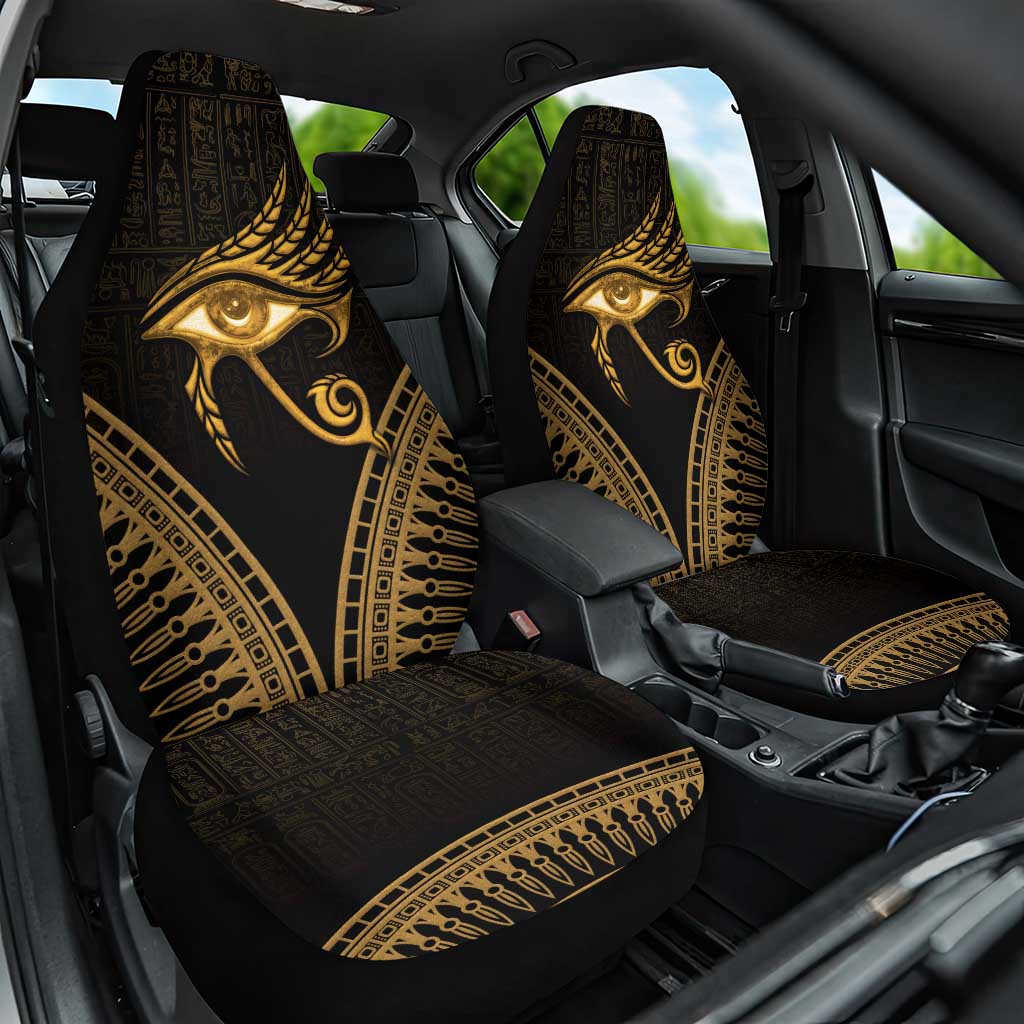 Ancient Egypt Eye of Horus Car Seat Cover Gold Intricate Feathers