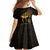 Ancient Egypt Eye of Horus Family Matching Long Sleeve Bodycon Dress and Hawaiian Shirt Gold Intricate Feathers