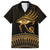 Ancient Egypt Eye of Horus Family Matching Long Sleeve Bodycon Dress and Hawaiian Shirt Gold Intricate Feathers