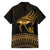 Ancient Egypt Eye of Horus Family Matching Long Sleeve Bodycon Dress and Hawaiian Shirt Gold Intricate Feathers