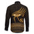 Ancient Egypt Eye of Horus Family Matching Long Sleeve Bodycon Dress and Hawaiian Shirt Gold Intricate Feathers