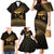 Ancient Egypt Eye of Horus Family Matching Mermaid Dress and Hawaiian Shirt Gold Intricate Feathers