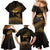 Ancient Egypt Eye of Horus Family Matching Mermaid Dress and Hawaiian Shirt Gold Intricate Feathers