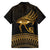 Ancient Egypt Eye of Horus Family Matching Off The Shoulder Long Sleeve Dress and Hawaiian Shirt Gold Intricate Feathers