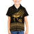 Ancient Egypt Eye of Horus Family Matching Off The Shoulder Long Sleeve Dress and Hawaiian Shirt Gold Intricate Feathers