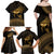 Ancient Egypt Eye of Horus Family Matching Off Shoulder Maxi Dress and Hawaiian Shirt Gold Intricate Feathers