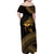 Ancient Egypt Eye of Horus Family Matching Off Shoulder Maxi Dress and Hawaiian Shirt Gold Intricate Feathers