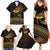 Ancient Egypt Eye of Horus Family Matching Summer Maxi Dress and Hawaiian Shirt Gold Intricate Feathers