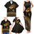 Ancient Egypt Eye of Horus Family Matching Tank Maxi Dress and Hawaiian Shirt Gold Intricate Feathers