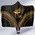 Ancient Egypt Eye of Horus Hooded Blanket Gold Intricate Feathers