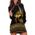 Ancient Egypt Eye of Horus Hoodie Dress Gold Intricate Feathers