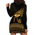 Ancient Egypt Eye of Horus Hoodie Dress Gold Intricate Feathers