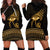 Ancient Egypt Eye of Horus Hoodie Dress Gold Intricate Feathers