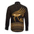 Ancient Egypt Eye of Horus Long Sleeve Button Shirt Gold Intricate Feathers