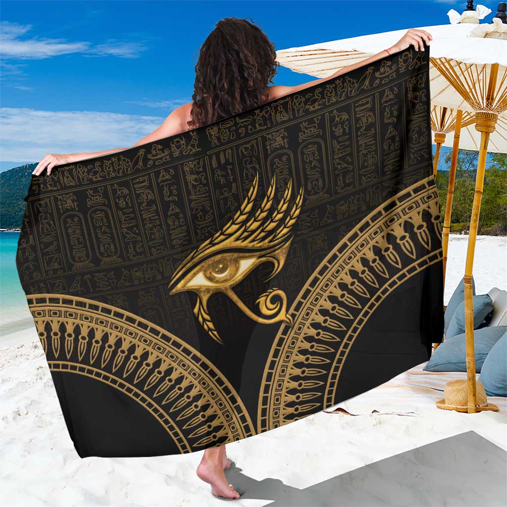 Ancient Egypt Eye of Horus Sarong Gold Intricate Feathers