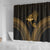 Ancient Egypt Eye of Horus Shower Curtain Gold Intricate Feathers