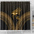 Ancient Egypt Eye of Horus Shower Curtain Gold Intricate Feathers