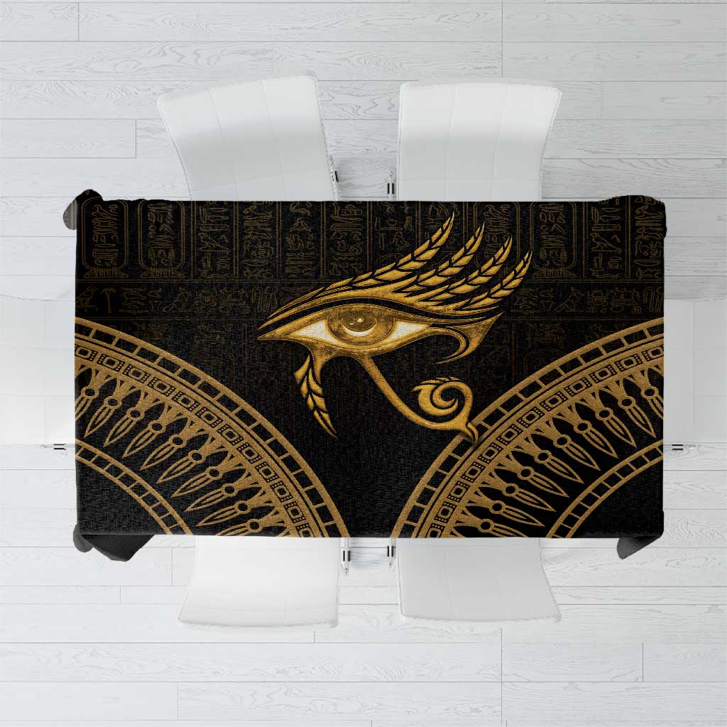 Ancient Egypt Eye of Horus Tablecloth Gold Intricate Feathers