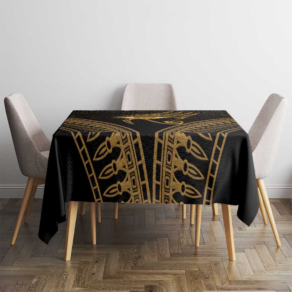 Ancient Egypt Eye of Horus Tablecloth Gold Intricate Feathers