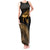 Ancient Egypt Eye of Horus Tank Maxi Dress Gold Intricate Feathers